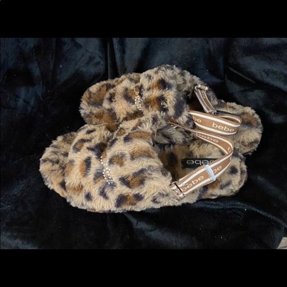Sandals Slippers slip in slide sling fur animal prints - Picture 10 of 11